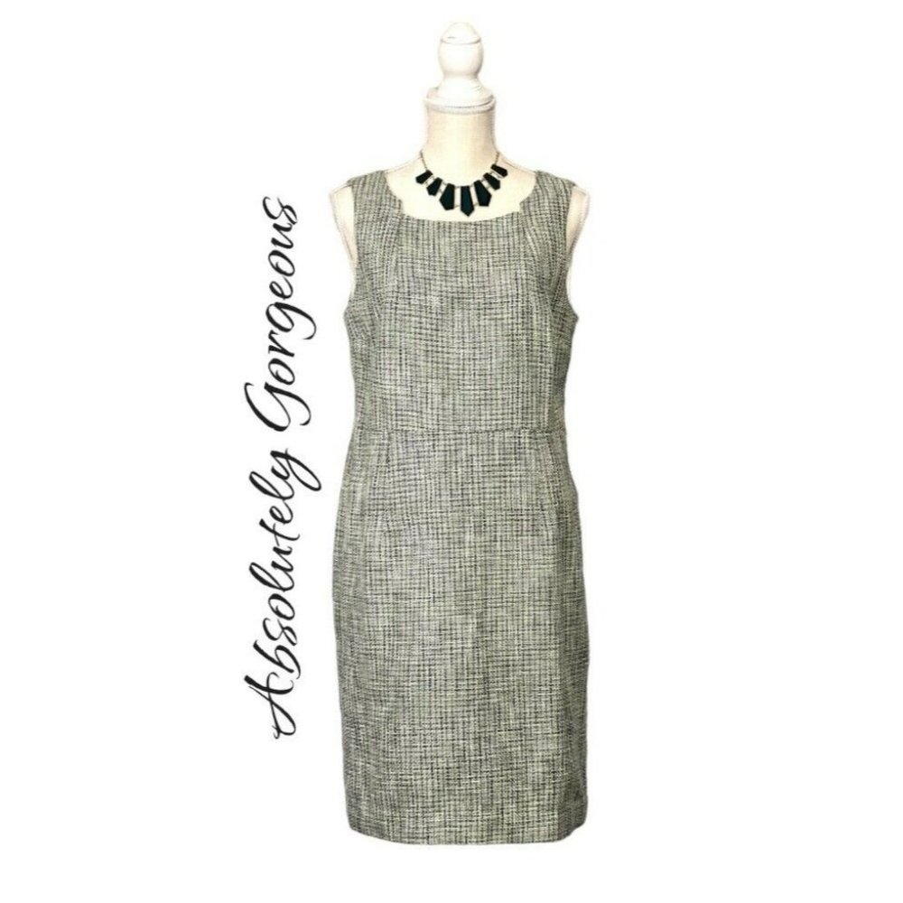 NWT PREMISE Green & White 12 Scoop Neck Sleeveless Dress Retail $98